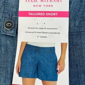 Isaac Mizrahi Women's Denim Blue Tailored Shorts